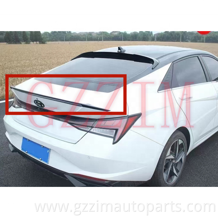 Roof Wing Rear Spoiler Car Auto Accessories ABS Rear Trunk Roof Wing Spoiler For Elantra 2021-2022